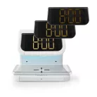 Alarm clock wireless charger | Qi szabványú | 5 / 7.5 / 10 W | USB-A Aljzat | Éjszakai Fény | 2 Riasztási Idők | Szundi funkció