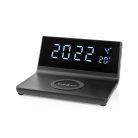 Alarm clock wireless charger | Qi szabványú | 5 / 7.5 / 10 / 15 W | USB-A Dugasz | 2 Riasztási Idők | Szundi funkció