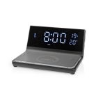 Alarm clock wireless charger | Qi szabványú | 5 / 7.5 / 10 / 15 W | USB-A Dugasz | 2 Riasztási Idők | Szundi funkció