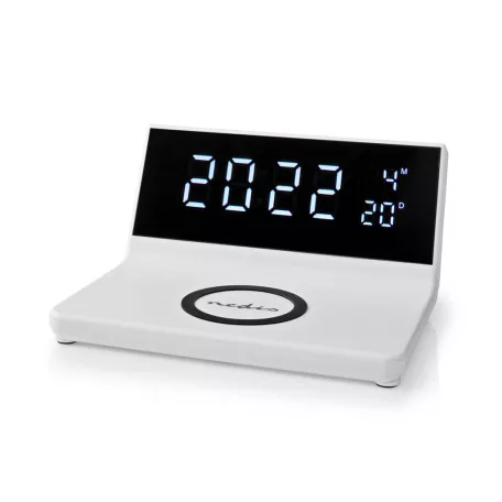 Alarm clock wireless charger | Qi szabványú | 5 / 7.5 / 10 / 15 W | USB-A Dugasz | 2 Riasztási Idők | Szundi funkció
