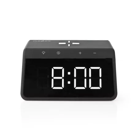 Alarm clock wireless charger | Qi szabványú | 5 / 7.5 / 10 / 15 W | USB-A Dugasz | Éjszakai Fény | 2 Riasztási Idők | Szundi funkció