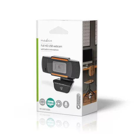 Webkamera | Full HD@30fps | Rögzített Fókusz | Beépített Mikrofon | Fekete