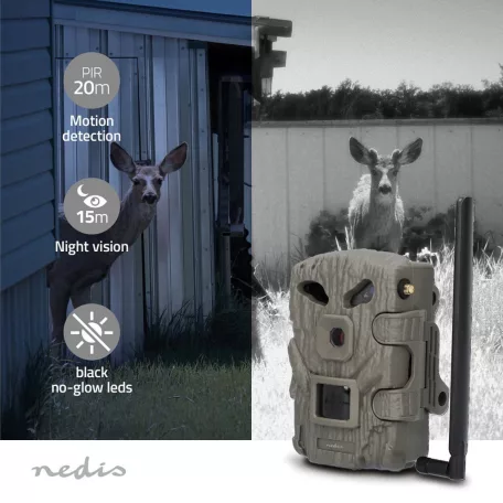 Wildlife Camera | 4G | 1080p@30fps | 30.0 MPixel | 2 MPixel CMOS | IP66 | 4G | Black No-Glow IR | Night vision | Viewing angle: 50 ° | Motion sensor | Detection angle: 50 ° | Detection range: 20 m | LCD Screen | Green