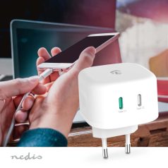   Fali Töltő | 45 W | GaN | Gyors töltés funkció | 2.25 A / 3.0 A | Kimenő csatlakozók száma: 2 | 2x USB-C™ | Automatikus Feszültség Kiválasztás
