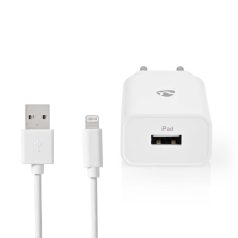   Fali Töltő | 12 W | Gyors töltés funkció | 1x 2.4 A A | Kimenő csatlakozók száma: 1 | USB-A | Lightning 8-tűs (Lengő) Kábel | 1.00 m | Single Voltage Output