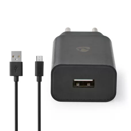 Fali Töltő | 5 W | Gyors töltés funkció | 1.0 A A | Kimenő csatlakozók száma: 1 | USB-A | Micro USB (Lengő) Kábel | 1.00 m | Single Voltage Output