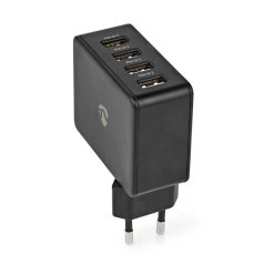   Fali Töltő | 24 W | Gyors töltés funkció | 4x 2.4 A | Kimenő csatlakozók száma: 4 | 4x USB-A | Nincs Kábel Mellékelve | Single Voltage Output