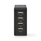 Fali Töltő | 24 W | Gyors töltés funkció | 4x 2.4 A | Kimenő csatlakozók száma: 4 | 4x USB-A | Nincs Kábel Mellékelve | Single Voltage Output