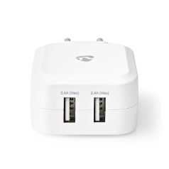   Fali Töltő | 24 W | Gyors töltés funkció | 2x 2.4 A A | Kimenő csatlakozók száma: 2 | 2x USB-A | Nincs Kábel Mellékelve | Single Voltage Output