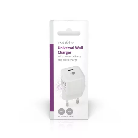 Fali Töltő | 30 W | Gyors töltés funkció | 1.5 / 2.0 / 2.5 / 3.0 A | Kimenő csatlakozók száma: 1 | USB-C™ | Automatikus Feszültség Kiválasztás