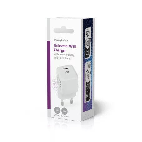 Fali Töltő | 30 W | Gyors töltés funkció | 1.5 / 2.0 / 2.5 / 3.0 A | Kimenő csatlakozók száma: 1 | USB-C™ | Automatikus Feszültség Kiválasztás
