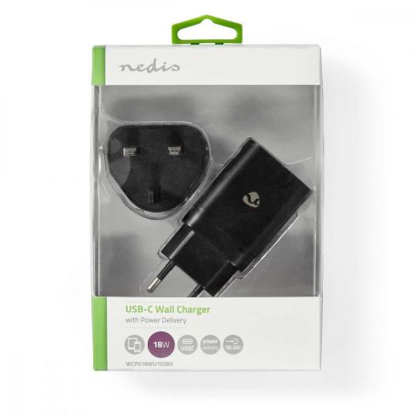 Fali Töltő | 18 W | Gyors töltés funkció | 1.5 / 2.0 / 3.0 A | Kimenő csatlakozók száma: 1 | USB-C™ | Automatikus Feszültség Kiválasztás