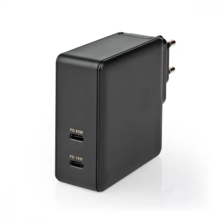 Fali Töltő | 65 W | Gyors töltés funkció | 1.5 / 2.0 / 3.0 / 3.25 A A | Kimenő csatlakozók száma: 2 | 2x USB-C™ | Automatikus Feszültség Kiválasztás