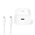 Fali Töltő | 20 W | Gyors töltés funkció | 1.67 A / 2.22 A / 3.0 A | Kimenő csatlakozók száma: 1 | USB-C™ | Lightning 8-tűs (Lengő) Kábel | 1.00 m | Automatikus Feszültség Kiválasztás