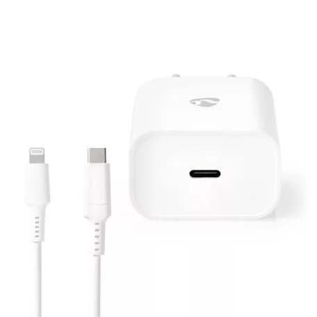 Fali Töltő | 20 W | Gyors töltés funkció | 1.67 A / 2.22 A / 3.0 A | Kimenő csatlakozók száma: 1 | USB-C™ | Lightning 8-tűs (Lengő) Kábel | 1.00 m | Automatikus Feszültség Kiválasztás