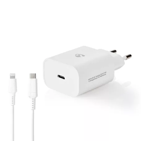 Fali Töltő | 20 W | Gyors töltés funkció | 1.67 A / 2.22 A / 3.0 A | Kimenő csatlakozók száma: 1 | USB-C™ | Lightning 8-tűs (Lengő) Kábel | 1.00 m | Automatikus Feszültség Kiválasztás