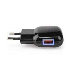   Fali Töltő | 18 W | Gyors töltés funkció | 1x 3.0 A | Kimenő csatlakozók száma: 1 | USB-A | Nincs Kábel Mellékelve | Automatikus Feszültség Kiválasztás