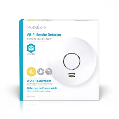 SmartLife füstérzékelő | Wi-Fi | Hőérzékelő | Elemes Áramellátás | Érzékelő élettartama: 10 év | EN 14604 | Max. akku élettartam: 24 hónap | 85 dB | Fehér | 1 db