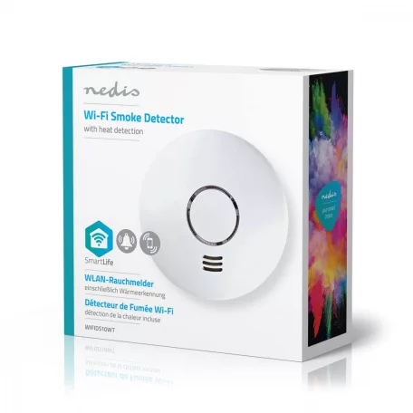 SmartLife füstérzékelő | Wi-Fi | Hőérzékelő | Elemes Áramellátás | Érzékelő élettartama: 10 év | EN 14604 | Max. akku élettartam: 24 hónap | 85 dB | Fehér | 1 db