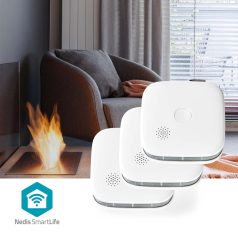   SmartLife füstérzékelő | Wi-Fi | Elemes Áramellátás | Érzékelő élettartama: 10 év | EN 14604 | Max. akku élettartam: 24 Hónap | 85 dB | Fehér | 3 db