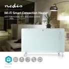 Nedis Homelux wifi -s fűtőpanel SmartLife Konvektor | Wi-Fi | Fürdőszobába is alkalmas | Üveg Panel | 2000 W | 2 Hőbeállítások | TUYA App 15 - 35 °C | Fehér