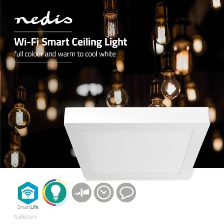 SmartLife Mennyezeti lámpa | Wi-Fi | Hideg Fehér / Meleg Fehér / RGB | Négyzet | 1400 lm | 2700 - 6500 K | IP20 | Energia osztály: G | Android™ / IOS