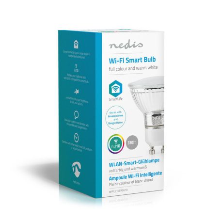 SmartLife Színes izzó | Wi-Fi | GU10 | 330 lm | 5 W | Meleg Fehér / RGB | 2700 K | Android™ / IOS | PAR16 | 1 db