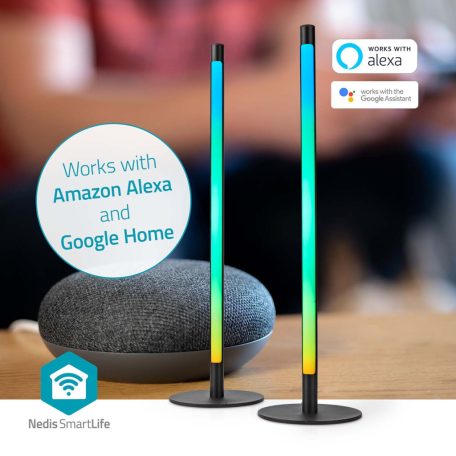 SmartLife hangulatfény | Wi-Fi | Tube | 600 lm | Meleg és lehűlni fehér / RGBIC | 2700 - 6500 K | 36 W | Fém | 2 db