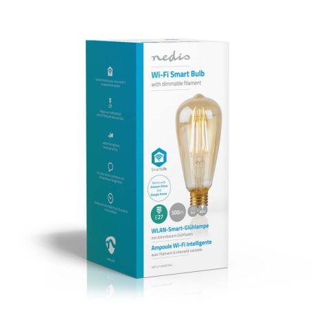 SmartLife LED izzó | Wi-Fi | E27 | 500 lm | 5 W | Meleg Fehér | 2200 K | Üveg | Android™ / IOS | ST64 | 1 db