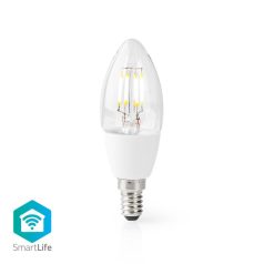   SmartLife LED izzó | Wi-Fi | E14 | 400 lm | 5 W | Meleg Fehér | 2700 K | Üveg | Android™ / IOS | Gyertya | 1 db