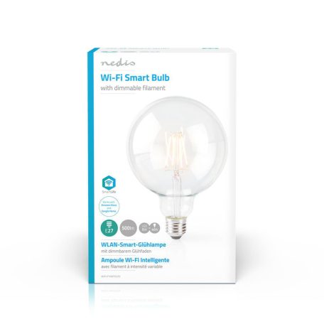 SmartLife LED izzó | Wi-Fi | E27 | 500 lm | 5 W | Meleg Fehér | 2700 K | Üveg | Android™ / IOS | G125 | 1 db