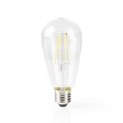 SmartLife LED izzó | Wi-Fi | E27 | 500 lm | 5 W | Meleg Fehér | 2700 K | Üveg | Android™ / IOS | ST64 | 1 db