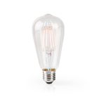 SmartLife LED izzó | Wi-Fi | E27 | 500 lm | 5 W | Meleg Fehér | 2700 K | Üveg | Android™ / IOS | ST64 | 1 db