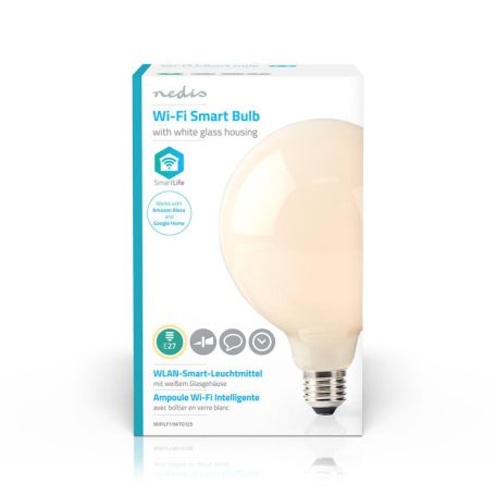 SmartLife LED izzó | Wi-Fi | E27 | 500 lm | 5 W | Meleg Fehér | 2700 K | Üveg | Android™ / IOS | G125 | 1 db