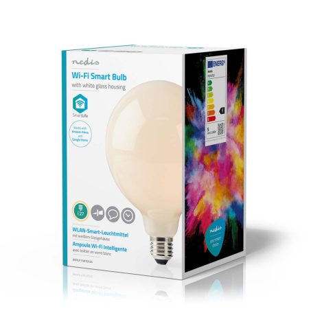 SmartLife LED izzó | Wi-Fi | E27 | 500 lm | 5 W | Meleg Fehér | 2700 K | Üveg | Android™ / IOS | G125 | 1 db