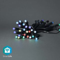   SmartLife Karácsonyi Fények | Party LED füzér | Wi-Fi | RGB | 48 db. LED | 10.80 m | Android™ / IOS
