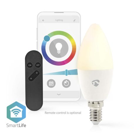 SmartLife Színes izzó | Wi-Fi | E14 | 470 lm | 4.9 W | Meleg és lehűlni fehér / RGB | 2700 - 6500 K | Android™ / IOS | Gyertya | 1 db