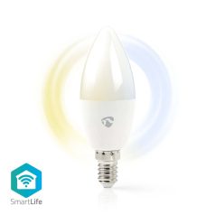  SmartLife LED Izzó | Wi-Fi | E14 | 470 lm | 4.9 W | Meleg és lehűlni fehér | 2700 - 6500 K | Android™ / IOS | Gyertya | 1 db