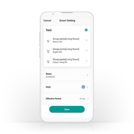 SmartLife LED Spot | Wi-Fi | GU10 | 400 lm | 5 W | Hideg Fehér / Meleg Fehér | 2700 - 6500 K | Energia osztály: F | Android™ / IOS | PAR16 | 1 db