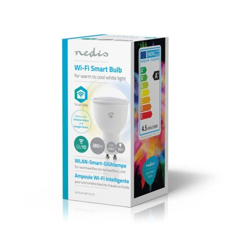 SmartLife LED Bulb | Wi-Fi | GU10 | 380 lm | 4.5 W | Hideg Fehér / Meleg Fehér | 2700 - 6500 K | Energia osztály: A+ | Android™ & iOS | Átmérő: 50 mm | PAR16