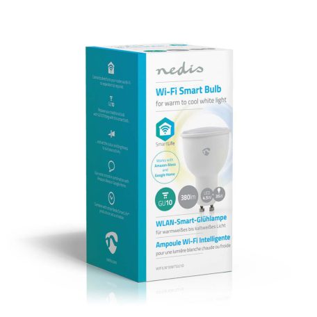 SmartLife LED Bulb | Wi-Fi | GU10 | 380 lm | 4.5 W | Hideg Fehér / Meleg Fehér | 2700 - 6500 K | Energia osztály: A+ | Android™ & iOS | Átmérő: 50 mm | PAR16
