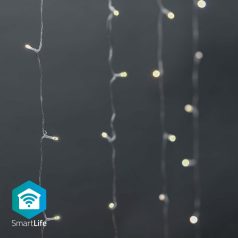   SmartLife Karácsonyi Fények | Függöny | Wi-Fi | Meleg és lehűlni fehér | 200 db. LED | 3 m | Android™ / IOS