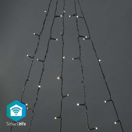 SmartLife Karácsonyi Fények | Fa | Wi-Fi | Meleg és lehűlni fehér | 200 db. LED | 20.0 m | 5 x 4 m | Android™ / IOS