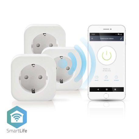 SmartLife Intelligens Csatlakozó | Wi-Fi | 2500 W | Földelt csatlakozó / F típus (CEE 7/7) | -10 - 45 °C | Android™ / IOS | Fehér | 1 db