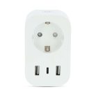 SmartLife Intelligens Csatlakozó | Wi-Fi | IP21 | Teljesítmény mérő | 3680 W | Type F (CEE 7/7) / 1x USB-C™ / 2x USB | 0 - 55 °C | Android™ / IOS | Fehér | 1 db