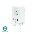 SmartLife Intelligens Csatlakozó | Wi-Fi | IP21 | Teljesítmény mérő | 3680 W | Type F (CEE 7/7) / 1x USB-C™ / 2x USB | 0 - 55 °C | Android™ / IOS | Fehér | 1 db