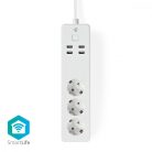 SmartLife elosztót | Wi-Fi | 3x Földelt csatlakozó (CEE 7/3) / 4 x USB | 16 A | 3680 W | 1.8 m | -10 - 40 °C | Android™ / IOS | Fehér