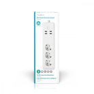 SmartLife elosztót | Wi-Fi | 3x Földelt csatlakozó (CEE 7/3) / 4 x USB | 16 A | 3680 W | 1.8 m | -10 - 40 °C | Android™ / IOS | Fehér