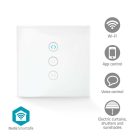 SmartLife fali kapcsoló | Wi-Fi | Függöny / Napernyő / Redőny | Fali Tartó | 300 W | Android™ / IOS | Üveg | Fehér