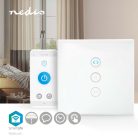 SmartLife fali kapcsoló | Wi-Fi | Függöny / Napernyő / Redőny | Fali Tartó | 300 W | Android™ / IOS | Üveg | Fehér